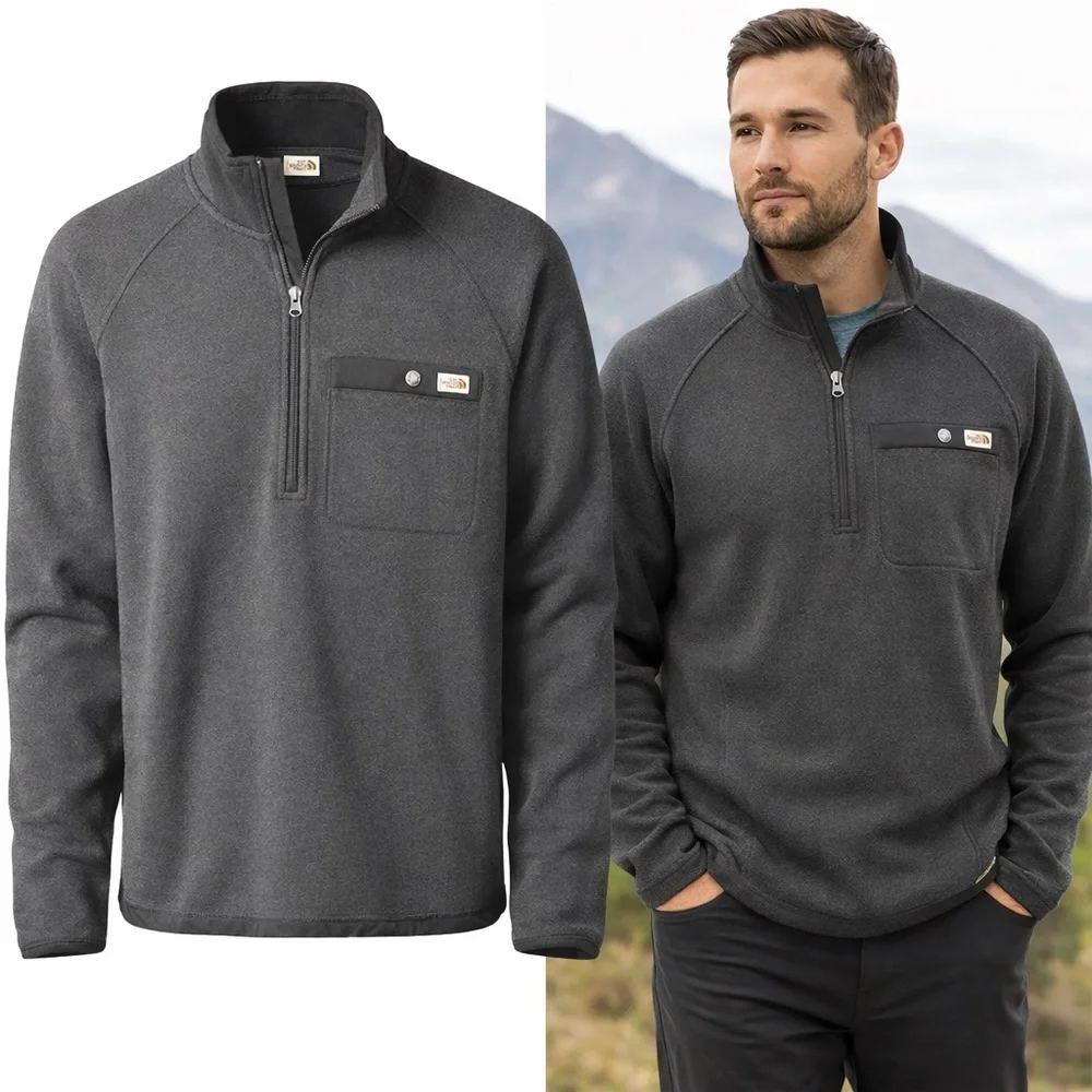 The North Face | Gray 1/4 Zip Fleece Pullover | XL
